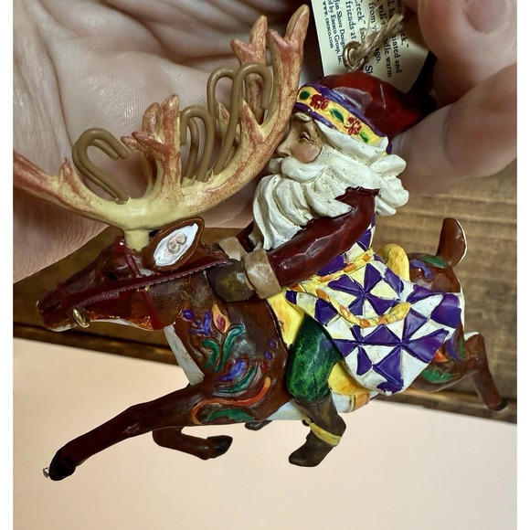 Jim Shore Christmas Santa Did Ride  Reindeer Ornament Heartwood Creek 2006 - Picture 6 of 11